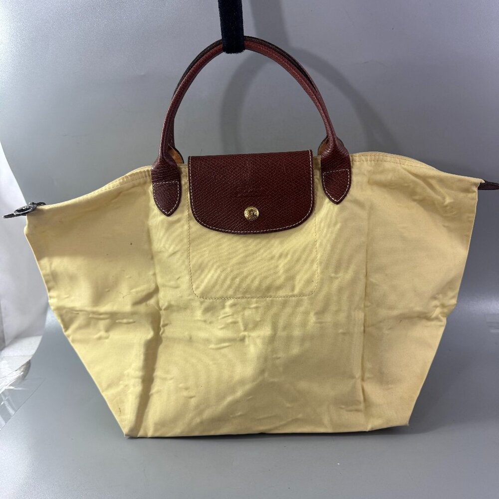 LONGCHAMP Le Pliage Type M Med Short Handle Tote Yellow